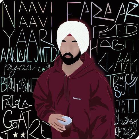 Diljit Dosanjh- GOAT Poster Metal Sign 12 x 12 inches Funny for Home Man Cave Garage Wall Decorations in Saudi Arabia