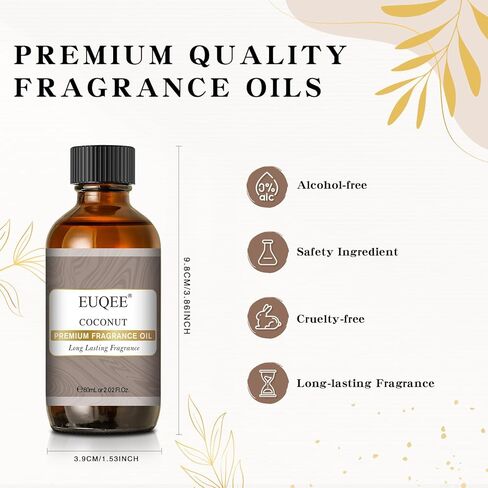 زيت عطر غابة الصنوبر من EUQEE، زيت عطري عطري ممتاز، 2.02 أونصة سائلة مع قطارة زجاجية للناشرين، صناعة الصابون، شمعة DIY (60 مل) in Saudi Arabia