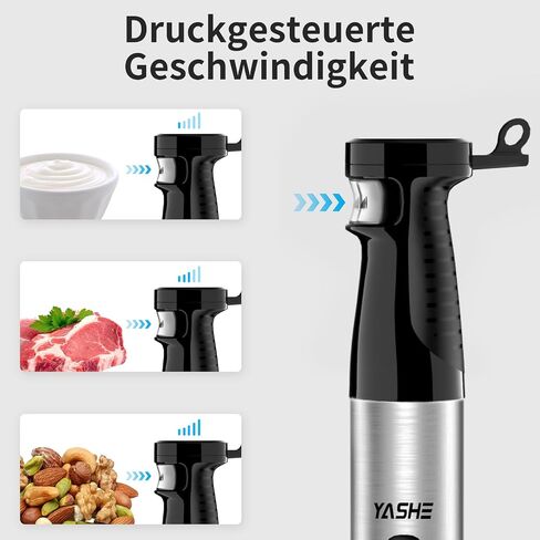 Immersion Blender, 5 in 1 Handheld Blender, Stainless Steel Blender Stick, Continuously Variable Speed, 400W, Emulsion Blender with Chopper, Whisk and Milk Frother for Meat, soups and Baby Food in Saudi Arabia