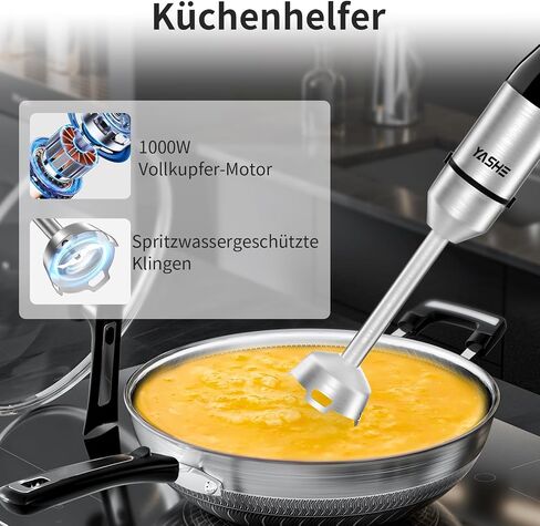 Immersion Blender, 5 in 1 Handheld Blender, Stainless Steel Blender Stick, Continuously Variable Speed, 400W, Emulsion Blender with Chopper, Whisk and Milk Frother for Meat, soups and Baby Food in Saudi Arabia