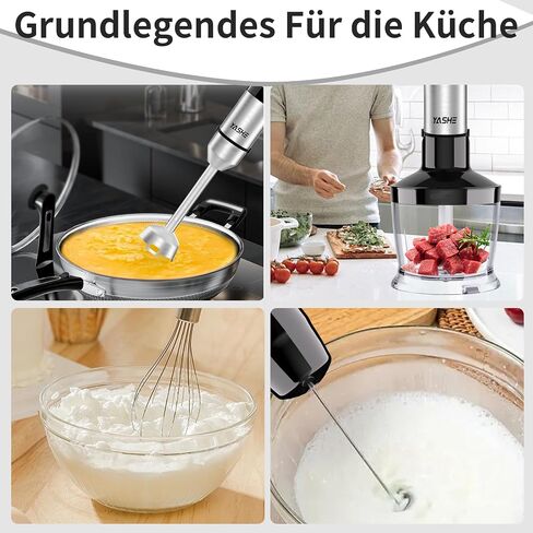 Immersion Blender, 5 in 1 Handheld Blender, Stainless Steel Blender Stick, Continuously Variable Speed, 400W, Emulsion Blender with Chopper, Whisk and Milk Frother for Meat, soups and Baby Food in Saudi Arabia