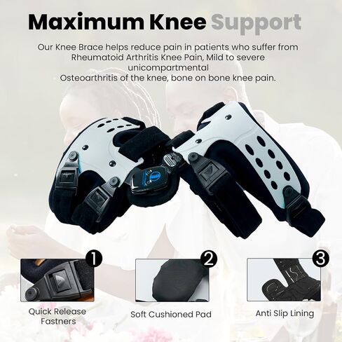 UPGRADED OA Unloader Knee Brace Men and Women For Osteoarthritis & Arthritis Knee Pain, Bone on Bone Joint Degeneration Medial Offloader Knee Brace L1851 L1843 With Built-in Hex Key in Saudi Arabia