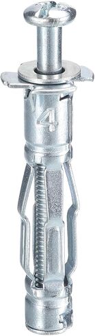 M4x38mm Hollow Wall Anchors - 5 Pack - Good for Hollow Wall Plaster Walls - Carbon Steel Hollow Drywall Anchors Screws, Silver in Saudi Arabia