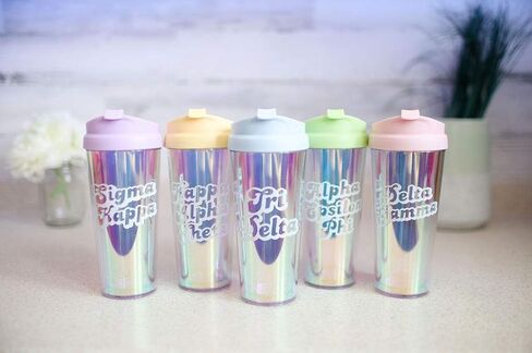 Sigma Sigma Sigma Retro Style Sorority Tumbler in Saudi Arabia