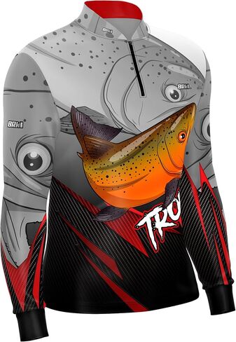 BRK Mens Long Sleeve Fishing Shirt Light Trout UPF 30 Sun Protection in Saudi Arabia