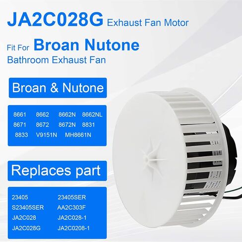 محرك منفاخ 8832NA مطور متوافق مع محرك مروحة الحمام Nutone 84757 JA2B099N، استبدل وحدة 8832NA A فقط JA2B099، 86652G، 86652، 8662، JA2C028G، 99080520، 8832، 8832SA، 8832N & 8833 in Kuwait