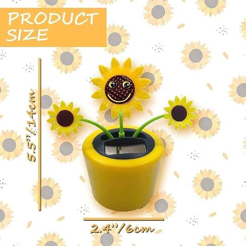 2 Pcs Stereoscopic Eyes Smiley Solar Dancing Flowers Bobbleheads for Car Dashboard Dashboard Decorations Sunflower Solar Dancing Figurines Sunflower Decor in Saudi Arabia