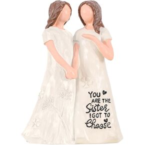 Gifts for Sisters for Women, Gifts for Best Sisters, Best Sister Birthday Gifts, Hand Painted Sculpture Hand Holding Friendship Gifts，Sisters Figurines（Blue）