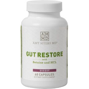 الأمعاء استعادة البيتين HCL مع البيبسين ايمي مايرز - يدعم امتصاص الكالسيوم والحديد والمعادن الأخرى. عرق السوس والدردار الزلق ومستخلص جذور الخطمي، يساعد على تخفيف حساسية الطعام - 100 كبسولة in Kuwait