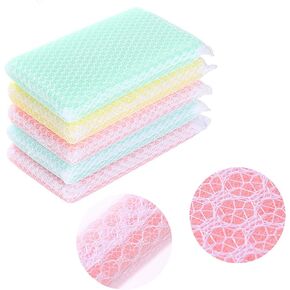 Individually Wrapped Sponge, Kitchen Dishwashing Sponge Multi-Purpose Mesh Net Scouring Pad, Odor-Free Sponge Wipes Suitable for Travel Apartments Household Cleaning (Multicolor Sponge)