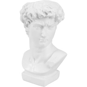 Greek Statue of David Collectible Figurine Cute Vase Vases for Decor Face Flower Pot Dried Flower Vase Head Flower Vase Decorative Planter Greece Ornaments White Resin