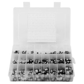 400pcs 24 Values SMD Aluminum Electrolytic Capacitor Assorted Kit Electrolytic Capacitors Miniature Circuit DIY Accessories
