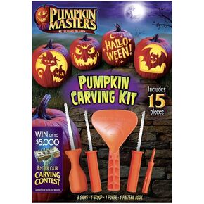 Pumpkin Carving Kit w/Pattern Book - 15 Pieces