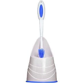 Quickie Toilet Bowl Brush & Holder, White, Toilet Cleaner for Bathroom, Avoids dirt, Comfort Grip, Deep Clean