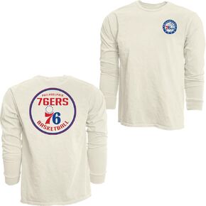 Blue 84 NBA Officially Licensed Long Sleeve T-Shirt Ringspun Front/Back Ivory