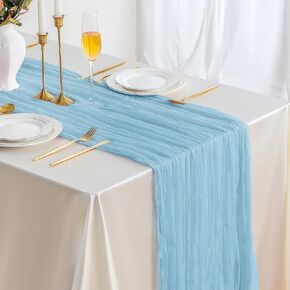 2 Pack Orange 10ft Cheesecloth Table Runner, Halloween Boho Table Runner Gauze Fabric, 35x120 Inch Long Table Runner for Wedding Bridal Baby Shower Party or Table Decor