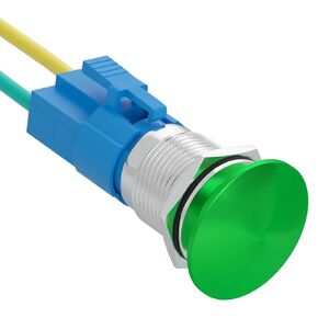 APIELE 22mm 10A Mushroom Head Momentary Push Button Switch IP65 Waterproof DPST 2NO Push Button 12V 24V 36V DC 110V 250V AC 10A (Green, 22MM)