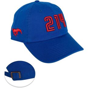 Desert Cactus Southern Methodist University Baseball Hat SMU Mustangs Brimmed Embroirderd Cap Adjustable Cloth Strap Adult (Style E) Blue