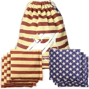 Cornhole Bags Set-Premium All Weather Resistant Duckcloth Corn Hole Bags Set of 8 for Cornhole Bean Bag Toss Games Cornhole Outdoor games -Regulation Size & Weight-Includes Tote Bags