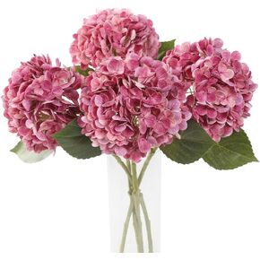 4Pcs Realistic White Hydrangea Artificial Flowers with Stems 19.68 Inch Latex Faux Hydrangeas Flower Real Touch Large Hydrangea for Weddings Bouquets Table Office Centerpieces Home Decor Party