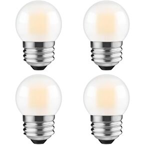 عكس الضوء 25W G40 LED لمبة LED متجمدة منخفضة القوة - 2700K 3W e26 لمبة كروية صغيرة لمراوح السقف والثريات وأضواء الغرور - AC120V 260lm 4PCS