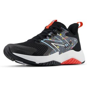 New Balance Rave Run V2 Lace-up Shoe, Black/Blast Red/Team Sky Blue, 3 US Unisex Little Kid
