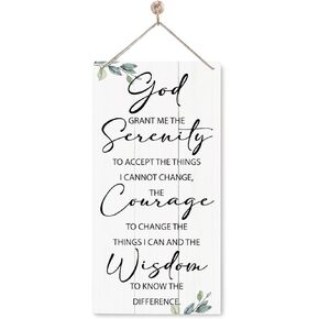 Inspirational Wood Sign, Christian Home Decor, Serenity Prayer Sign, Motivational Home Office Decor, Rustic Wall Decor Art, Decorative Wooden Plaque Sign, God Grant Me the Serenity Sign