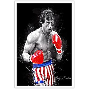 Poster Sylvester Stallone Classic boxing Movie Posters motivational wall art Living Room office wall decor Bedroom Home Decor Canvas Art HD Print sports poster（12x16inch unframed）