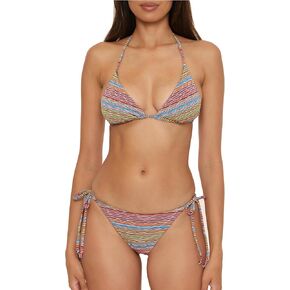 BECCA Women's Free Spirit Triangle Top and Tie Side Bottom Bikini Set, Adjustable, Two Piece Swimsuits