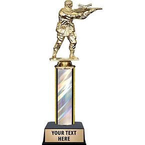 11" Paintball Male Trophies - Paintball Male Silver Trophy Awards Prime