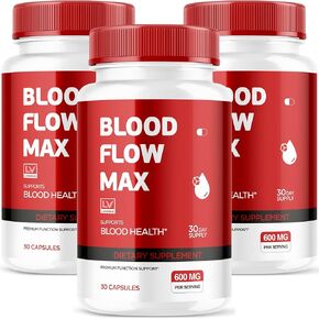 (3 Pack) Blood Flood Max, Blood Flow Max Capsules, Blood Flow Max Blood Support, BloodFlow Max, Blood Flow Capsules for Generall Wellness, Blood Flow Max Pills, 90 Capsules for 3 Months