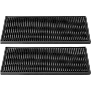 HOZEON 7 Pack 12 x 6 Inch Rubber Bar Service Mat, Non Slip Rubber Bar Spill Mat, Thick Black Bar Mats for Countertop, Bar, Kitchen, Restaurant, Bartender, Hotel