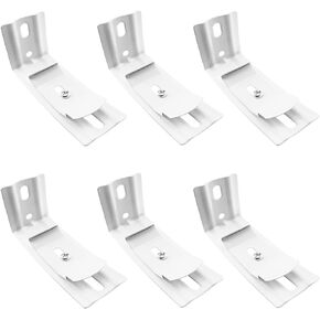 6PCS Vertical Blinds L-Bracket Vertical Shade Side Mount Bracket Top Mount Bracket Clip Mount for Bedroom Living Room Bathroom Fixed to Inside Frame