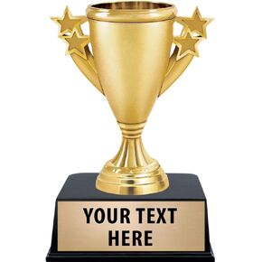 Crown Awards Gold Cup Trophy, 5 1/4" Gold Starburst Recognition Trophy with Custom Engraving Prime