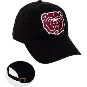 Desert Cactus Missouri State University Baseball Hat Bears MO MSU Brimmed Embroirderd Cap Adjustable Cloth Strap Adult (Style A) Black