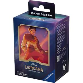 Ravensburger Disney Lorcana TCG Deck Box Featuring Aladdin – Heroic Outlaw by Nicholas Kole | Securely Stores 80 Sleeved Cards | Durable & Portable Organizer for TCG Players | Suitable for Ages 8+