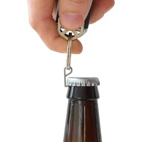 Pry.Me Tiny Titanium Beer Bottle Opener with Stainless Steel Key Ring - Made in the USA