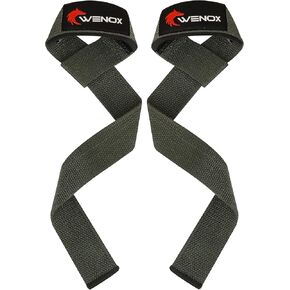 WENOX Lifting Straps for Weightlifting, Gym Workout, Deadlifting and Powerlifting Straps with Comfortable Neoprene Padded Along with 23 inch Cotton, Durable Bodybuilding & Strength Training Lifting Wrist Strap for Men and Women.