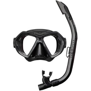 TUSA Sport UC-0106 Elite Adult 2-Window Mask & Snorkel Set, Black/Black