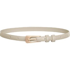 GRACE KARIN Women Skinny Leather Belts PU Leather Belt Thin Waist Belt for Jeans Dress with Gold Buckle