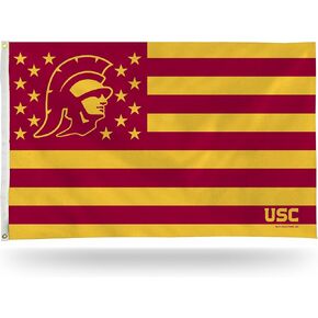 Rico Industries NCAA Southern California Trojans - USC USC Stars & Stripes 3' x 5' Banner Flag Single Sided - Indoor or Outdoor - Home Décor