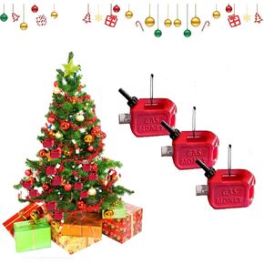 4 Pcs Gas Can Ornament, Christmas Tree Ornaments, Personalized Gas Can Money Ornament, 2023 Christmas Gas Tank Saving Money Decoration Pendant Gift (4pcs)