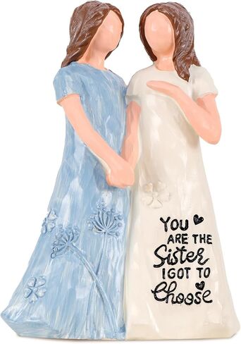 Gifts for Sisters for Women, Gifts for Best Sisters, Best Sister Birthday Gifts, Hand Painted Sculpture Hand Holding Friendship Gifts，Sisters Figurines（Blue） in Saudi Arabia