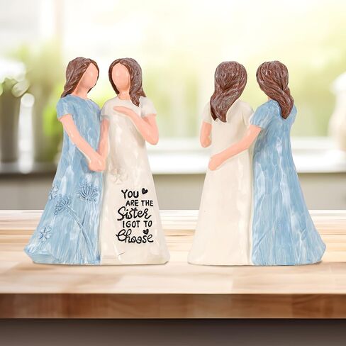 Gifts for Sisters for Women, Gifts for Best Sisters, Best Sister Birthday Gifts, Hand Painted Sculpture Hand Holding Friendship Gifts，Sisters Figurines（Blue） in Saudi Arabia