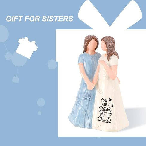 Gifts for Sisters for Women, Gifts for Best Sisters, Best Sister Birthday Gifts, Hand Painted Sculpture Hand Holding Friendship Gifts，Sisters Figurines（Blue） in Saudi Arabia