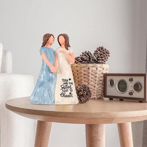 Gifts for Sisters for Women, Gifts for Best Sisters, Best Sister Birthday Gifts, Hand Painted Sculpture Hand Holding Friendship Gifts，Sisters Figurines（Blue） in Saudi Arabia