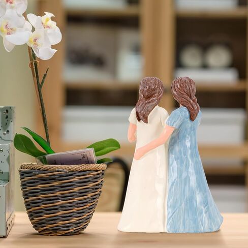 Gifts for Sisters for Women, Gifts for Best Sisters, Best Sister Birthday Gifts, Hand Painted Sculpture Hand Holding Friendship Gifts，Sisters Figurines（Blue） in Saudi Arabia