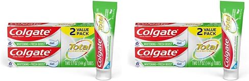 Colgate Total Whitening + Fresh Boost Toothpaste, Mint Toothpaste, 5.1 oz Tube, 2 Pack in Saudi Arabia