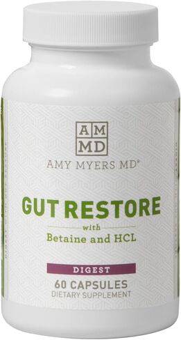 الأمعاء استعادة البيتين HCL مع البيبسين ايمي مايرز - يدعم امتصاص الكالسيوم والحديد والمعادن الأخرى. عرق السوس والدردار الزلق ومستخلص جذور الخطمي، يساعد على تخفيف حساسية الطعام - 100 كبسولة in Kuwait