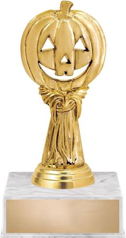 Crown Awards Halloween Trophy, 6" Halloween Pumpkin Harvest Trophy On White Luxury Trophy Base in Saudi Arabia